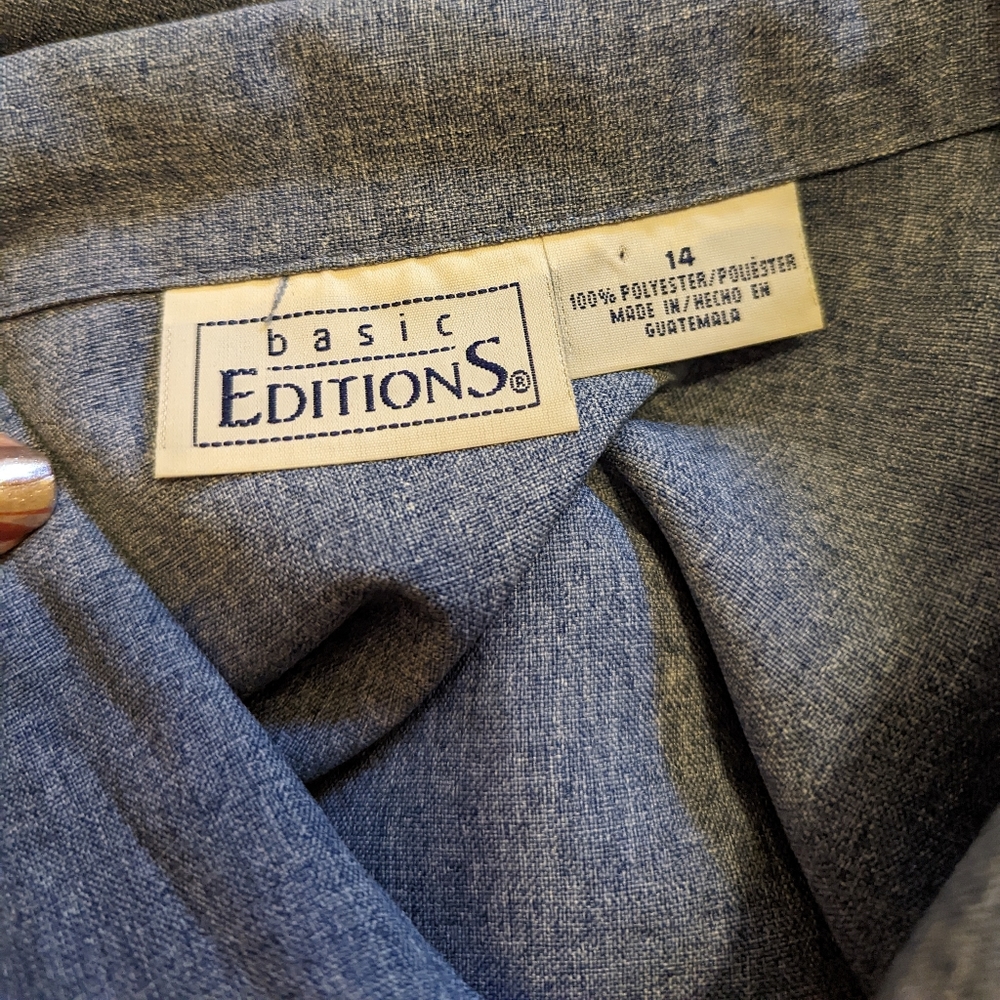 Vintage Basic Editions Blue Light Button Down Jac… - image 8